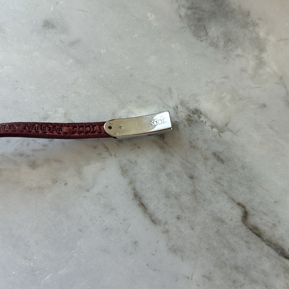 Preowned Tod’s Burgundy Leather & Sterling Silver Wraparound Bracelet - Picture 11 of 12
